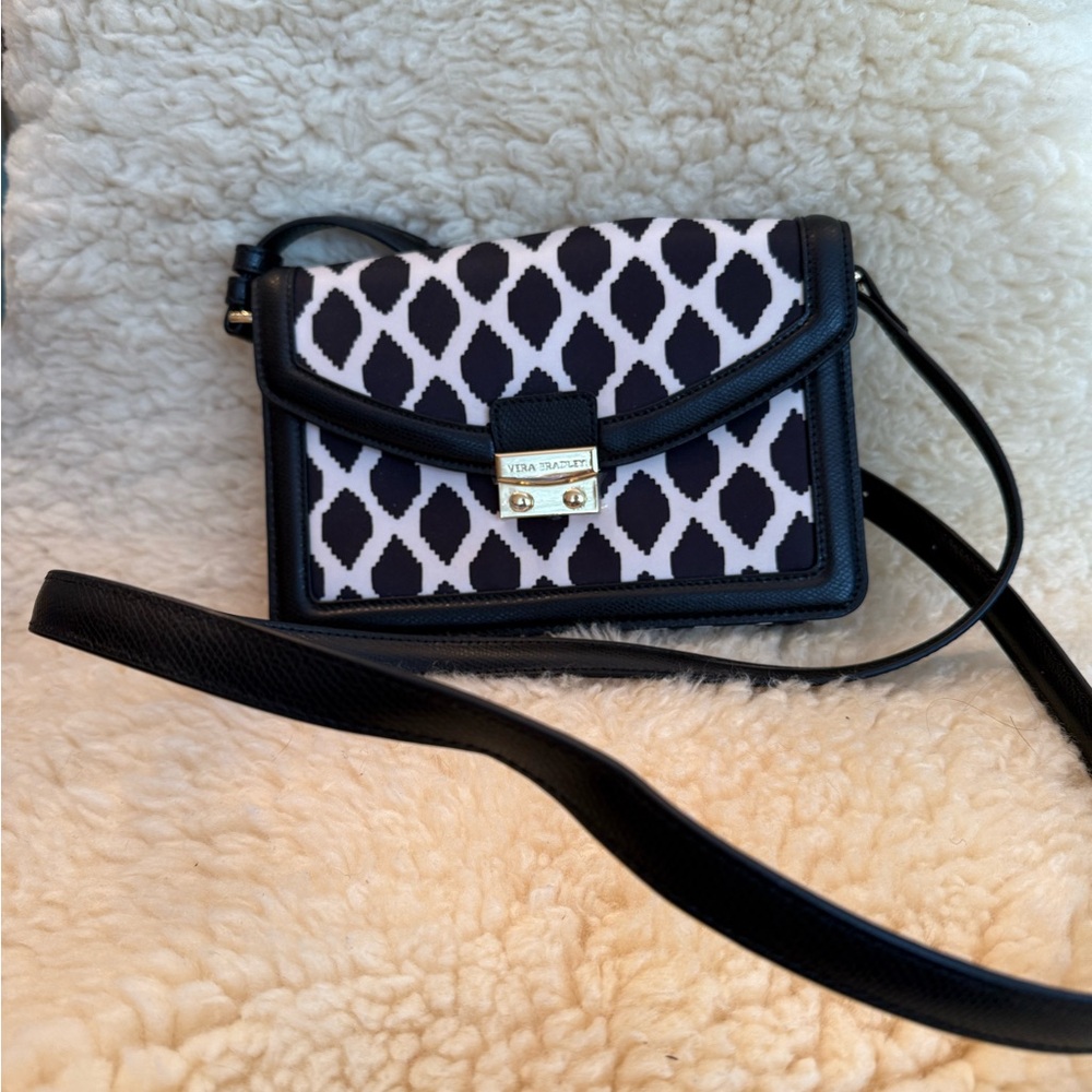 Vera Bradley Black and White Ikat Crossbody Bag